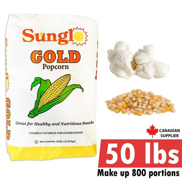 Sunglos GOLD Theater grade Unpopped popcorn kernels Butterfly 50lbs