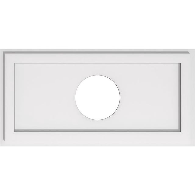 Ekena Millwork CMP26X13RE-06000 6 in. ID x 9 in. Rectangle Architectural Grade Médaillon de Plafond Contemporain PVC
