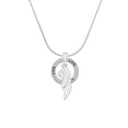 thumbnail image 2 of Delight Jewelry Silvertone Large White Enamel Angel Wing Live Ring Charm Necklace, 18", 2 of 4