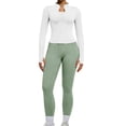 thumbnail image 3 of ZJXFGS Women Workout Sets 2 Piece Seamless Yoga Outfits Long Sleeve Zip up Jacket High Waist Leggings Athletic Gym Set White 2XL, 3 of 7