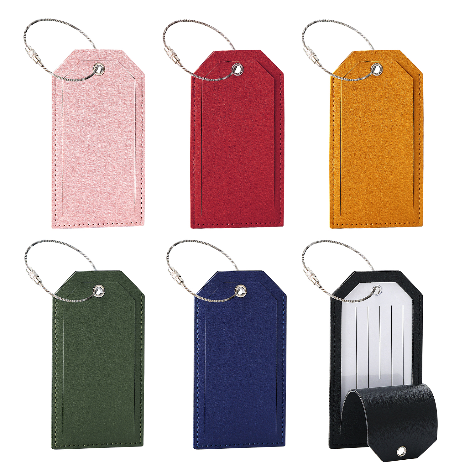 Graphics & More Diving Flag Leather Luggage Tag - Round, 4 Inch Diameter, Clear Window, Black