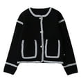 thumbnail image 2 of AUNVITO Kids Knitted Cardigan Warm Long Sleeve Open Front Casual Versatile Sweater Coat Cozy Fashion Outfit, 2 of 9