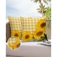 thumbnail image 6 of Pack of 2 Outdoor Pillow Covers, Rustic Farm Sunflower Yellow Buffalo Plaid Waterproof Square Throw Pillowcase Cushion Decorative Pillow Covers for Couch Patio Tent, 20x20 in, 6 of 6