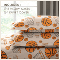 thumbnail image 4 of CGK Linens Kids Duvet Cover Set with Matching Pillowcases - Full Size, Basketball Hoops, 4 of 6