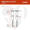 thumbnail image 2 of Muletas Chicas de Aluminio Magnimed OA6925S Soportan hasta 70kg, 2 of 8