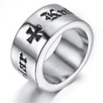 thumbnail image 2 of Masonic Rings. (1) Knights of Templar Freemason Ring. Bold text. Thick band, 2 of 5