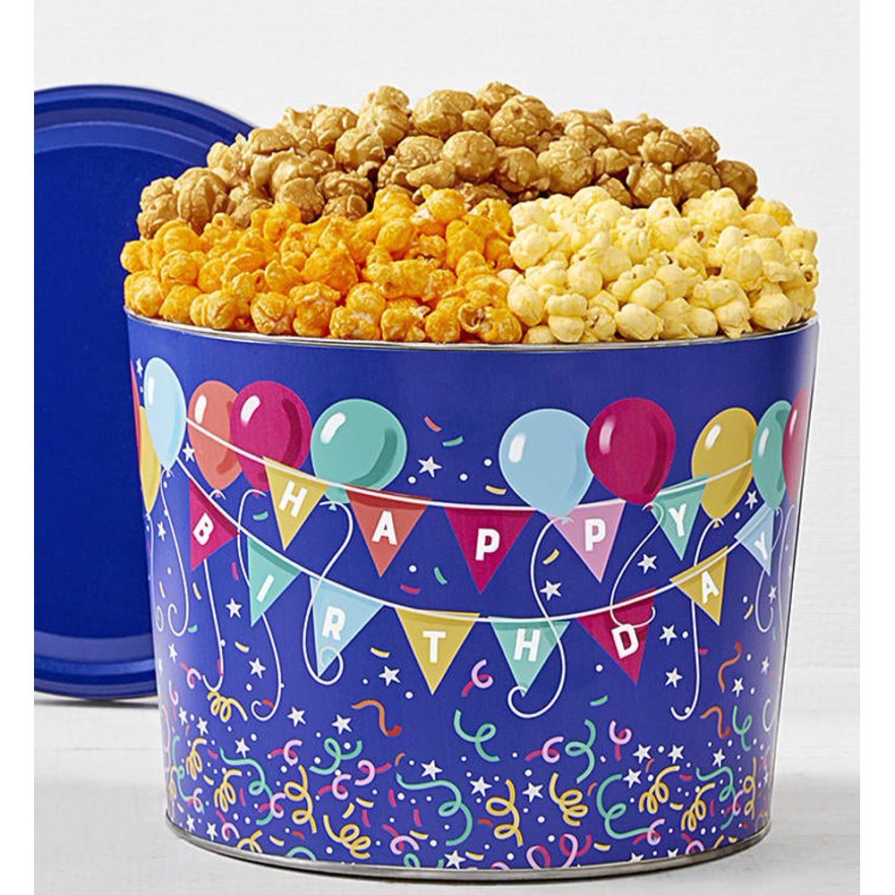 The Popcorn Factory Gift Tin, Birthday Balloon, 2 Gallons (Robust