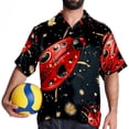 thumbnail image 4 of Seven Starred Ladybird Men's Short Sleeve Beach Shirts, Casual Poplin Button Down Shirt, Summer Casual Printed Unisex Shirts, 4 of 6