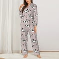 thumbnail image 2 of Pajama Sets for Women 2 Pcs, Dalmatian Dog Cute Button Down Long Sleeve Sleepwear Lounge PJ Sets, 2 of 6