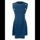 thumbnail image 3 of Vestido Mini Formal de Verano para Mujer, Informal, Sin Mangas, Elegante, con Botones, Ideal para Oficina Azul Pavo Real S, 3 of 8