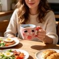 thumbnail image 1 of Ceramic Coffee Mug 400ml with Contrast Color, Ugly Cute Pouting Face Design, Dishwasher Safe, Food-Grade Porcelain for Home and Gift Use, 1 of 8