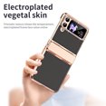thumbnail image 2 of Case for Samsung Galaxy Z Flip 4 PU Leather Electroplated Case, Hinge Protection Glitter Rhinestone Lens Protection Rugged Shockproof Slim Folding Cover for Samsung Galaxy Z Flip 4,Black, 2 of 7