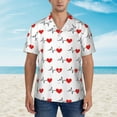 thumbnail image 2 of Pofeuu Heartbeat Symbol Print Hawaiian Shirt for Men Sleeves Casual Button Down Summer Beach Dress Shirts T-Shirts,3X-Large, 2 of 7