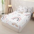 thumbnail image 2 of Erosebridal Kawaii Rainbow Zipper Twin Comforter Sets with Fitted Sheet and 2 Pillowcases,Sweet Heart Print Zipper Bedding Set,Pink Grey,Reversible, 2 of 6