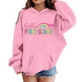 thumbnail image 3 of Tiijoy Girl's Back To School Hoodie Rainbow Letter Print Hooded Sweatshirt, Sizes 6-7, 3 of 3
