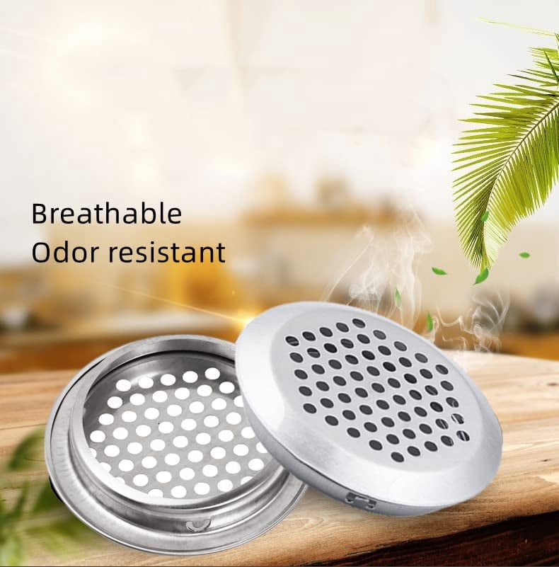 50 Pcs 2 inch Soffit Vents Round, 53mm Stainless Steel Circular Air Vents Mesh Hole for Kitchen Bathroom Cabinet Wardrobe, Shoe Cabinet