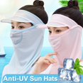 thumbnail image 2 of Verano al aire libre cara cuello cubierta protección solar gorra de seda de hielo transpirable sombrilla sombrero de ala ancha Anti-UV gorras de visera sombreros de sol Gao Jinjia LED, 2 of 2