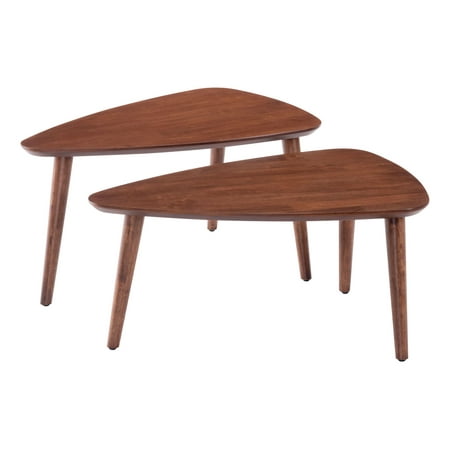 Walnut Veneer Mdf - Modern Contemporary Urban Living Lounge Room Nesting Side End Table, Natural - Walnut Veneer, MDF Rubberwood