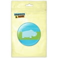 thumbnail image 1 of Hippopotamus Hanging Around Pinback Button Pin Badge, 1 of 2