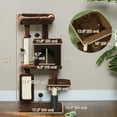 thumbnail image 3 of PawHut 41 Inch Cat Tree with Scratching Posts, Cat Bed, Condo, Brown, 3 of 10