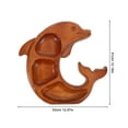 thumbnail image 2 of PAMINGONO Whale-Shaped Wood Fruit Divided Tray Charcuterie Platter with Natural Wood Finish, 2 of 7
