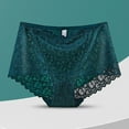 thumbnail image 2 of Mrat High Cut Underwear Women Women Solid Color Underwear High Waisted Lace Tight and Breathable Underwear Panties Womans Underwear S-251 Green XL, 2 of 3
