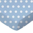 thumbnail image 1 of SheetWorld Fitted 100% Cotton Percale Pack N Play Sheet Fits Graco 27 x 39, Polka Dots Blue, 1 of 1