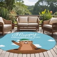 thumbnail image 5 of Happy Groundhog Day 6ft Round Rugs, Cartoon Ground Hog Hole Blue Sky Country Washable Non-Slip Area Rugs for Living Room Bedroom Kitchen, Low Pile Dining Room Kicthen Circle Carpet, Indoor Floor Rug, 5 of 9