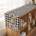 thumbnail image 6 of Table Runners 70 Inches Long Dress Scarves, Bunny Easter Farmhouse Coffee/Dining/Kitchen Table Decor, Holiday Table Runner, Black Plaid Spring Floral Pastoral Retro Art 13x70 Inch, 6 of 9