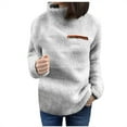 thumbnail image 2 of Big Holiday Savings Juebong Women's Lightweight Turtleneck Sweatshirt Pullover Tops Warm Soft Zipper Tops Winter Solid Color Blouse for Winter, 2 of 6