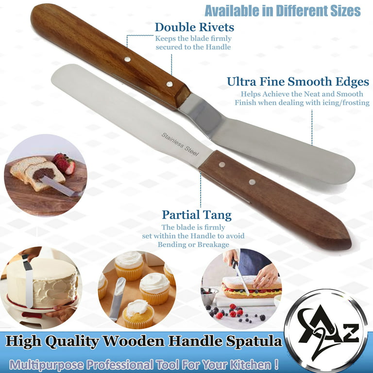 Cake Icing Spatula, Stainless Steel Angled Cake Frosting Spatulas