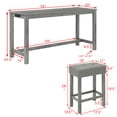 thumbnail image 2 of Aukfa 59" Bar Table Set with Charging Station, 4-Piece Counter Height Kitchen Island Set,3 Upholstered Stools,Gray, 2 of 8