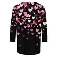 thumbnail image 4 of Heart 3/4 Sleeve Tshirts Womens Plus Size Valentines Tops Cute Holiday Print Tee Basic Tunic Shirts, 4 of 5