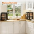 thumbnail image 4 of Bamboo Bread Box, Kitchen Countertop Corner Bread Box, Large Capacity 2-Tier Bread Container, Bread Storage Container with Dual Rippled Acrylic Doors, for Kitchen Food Storage, 4 of 9