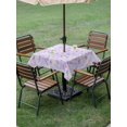 thumbnail image 5 of Square Outdoor Tablecloth with Umbrella Hole Purple Floral Retro Outside Table Cloth Waterproof Patio Table Cover Abstract Vintage Floral Botanical Zipper Tablecloths for Picnic Camping 60x60 Inch, 5 of 8
