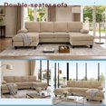 thumbnail image 3 of Leumius 104" U Shaped Sectional Sofa,Modern 4 Seat Oversized Sofa with Double Chaise for Living Room,Camel, 3 of 16