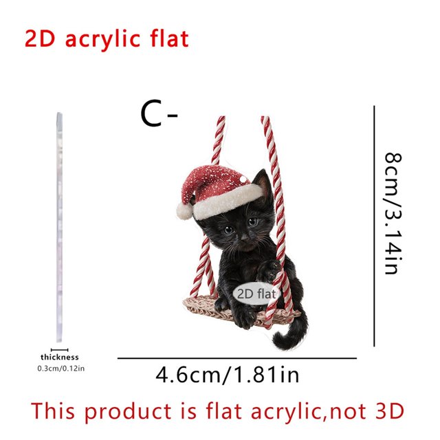 Christmas Snowman 2D Acrylic Car Keychain Hanging Decoration Holiday Tree Ornament