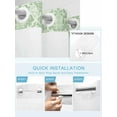thumbnail image 5 of No Hook Cloth Fabric Shower Curtain with Snap in Liner, Green Scroll Floral Waterproof Shower Curtains Set with See Through Top Window, Baroque Damask Medallion Pattern Bath Curtains Shower 36"x78", 5 of 6