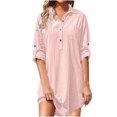 thumbnail image 2 of Pisexur Robe à Manches Longues Col Rabattu Mode Robe Décontractée à Manches Longues pour Femmes en Solde, 2 of 4