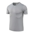 thumbnail image 5 of VSSSJ Men's Quick Dry Short Sleeve Workout Shirts Moisture Wicking Round Neck Comfy Lightweight Running Athletic T-Shirts Tops Tee Gray XXXXL, 5 of 9