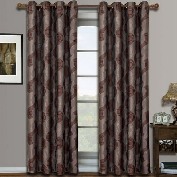 Savanna Pair (Set of 2) Jacquard Grommet Window Curtain Panels