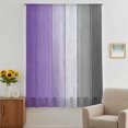 thumbnail image 3 of Purple Gray Ombre Sheer Curtains 54 Inches Long, Vintage Country Wooden Light Filering Curtains, Breathable Simi Curtain Privacy Drapes for Kitchen Bathroom Nursery Lightweight Small Window Treatment, 3 of 9