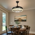 thumbnail image 2 of FINE MAKER 42 inch 7 Color Bluetooth Crystal Ceiling fan Light, Living room Remote Control Reversible 6 Speed Ceiling fan, 2 of 10