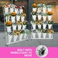 thumbnail image 2 of SHENCAIOU Plant Display Stand with Wheels, Movable Metal Flower Stand, Suitable for Open Garden, Front Desk of Shopping Mall (White Flower Stand - White Bucket), 2 of 7