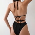 thumbnail image 5 of Minjewel Women's Sexy Two-Piece Bikini Set with Chain String Detail & Adjustable Ties, Triangle Top for Beach, Pool & Vacation Swimsuits,Black L, 5 of 9