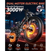 26 Fat Tire Folding Electric Bike for Adults, 3000W Peak Ebike, 48V 23Ah Battery, Dual Motor E-Bike, Up to 35MPH & 60 Miles Range, UL2849