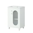 thumbnail image 5 of 20" Bathroom Vanity with Sink, Freestanding Bathroom Vanity Ceramic Sink Combo Set Storage Cabinet With Adjustable Shelves And Faucet Mount Hole For Home Hotel, 5 of 9