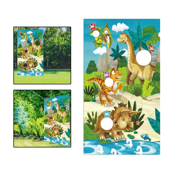 pitrice Reusable Bean Bag Game Sets Banner Friends Interaction Toss Game Yard Game Style C