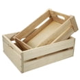 thumbnail image 1 of OULII 2Pcs Shoppers Preferred Wooden Crate Beige for Home and Shop, 1 of 5