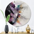 thumbnail image 2 of Designart "Language of Lines Shades of Purple I" Modern Geometric Metal Round Wall Art, 2 of 5